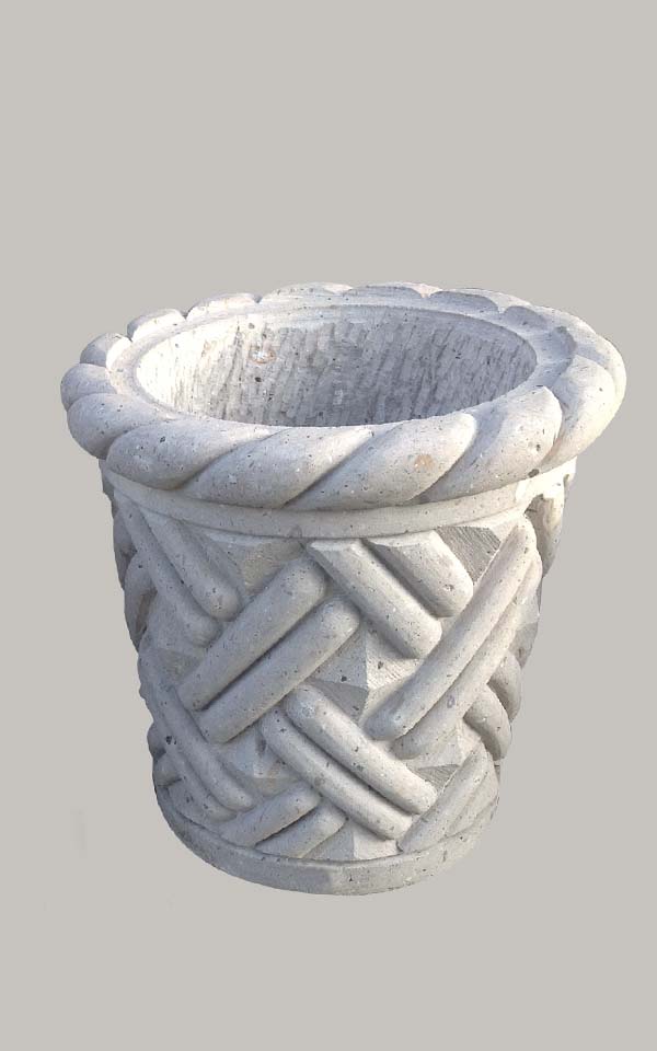 Maceta estilo tejido